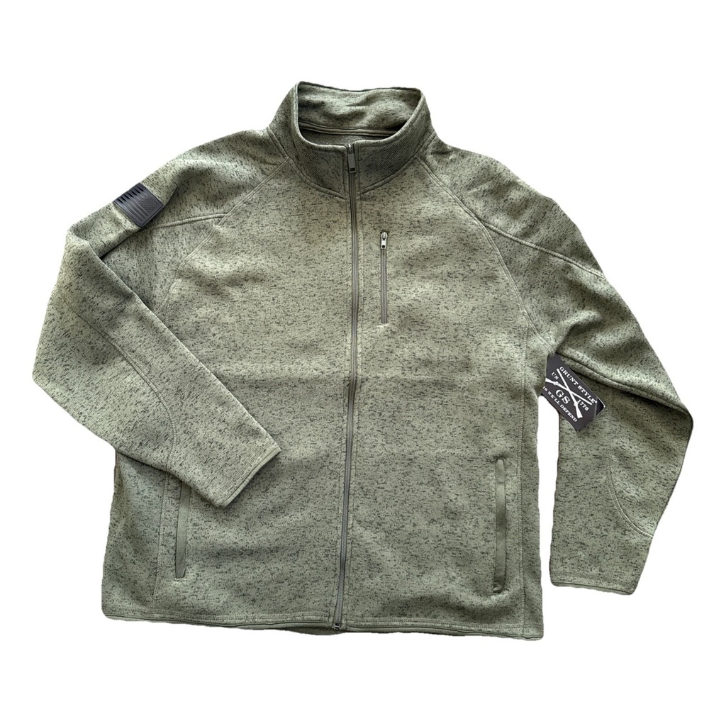 Grunt Style Fleece Jacket Men 3XL Green Full Zip Tactical Military NWT